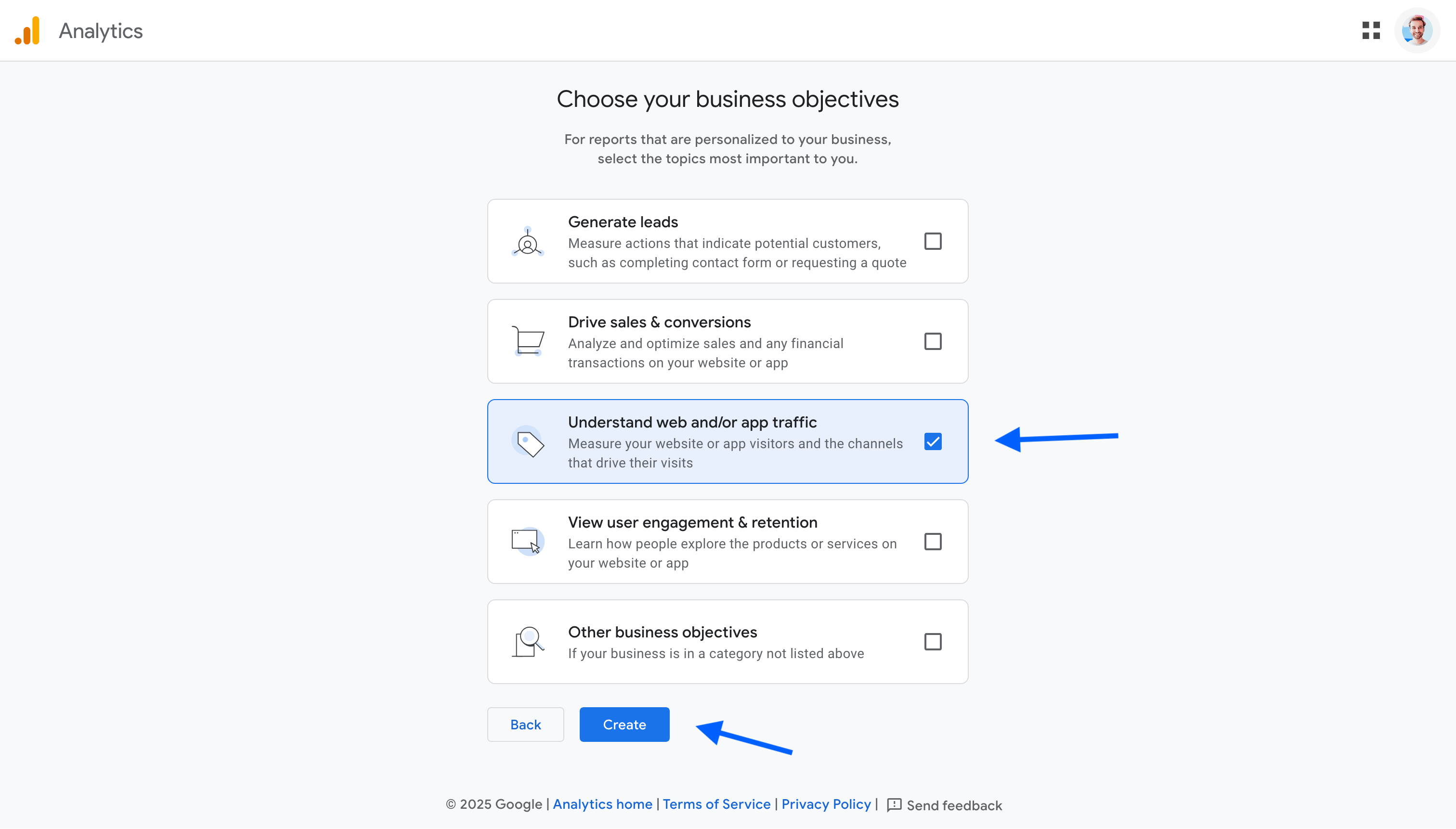 Choose your business objectives