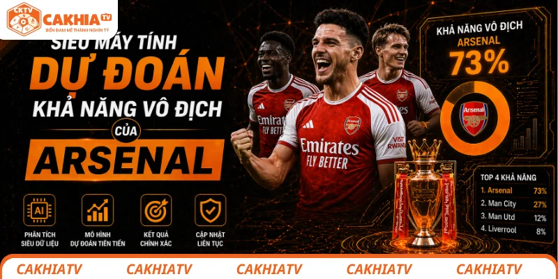 Siêu máy tính: Arsenal được dự đoán vô địch Premier League